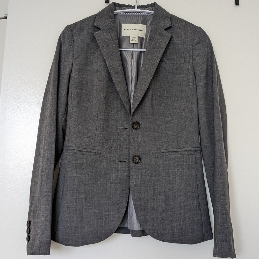 Gray Wool Blazer 00P